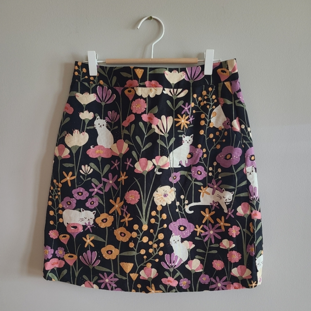 Princess Highway Cats and Flowers Pencil Skirt - Modcloth Collab